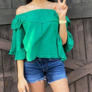 green blouse